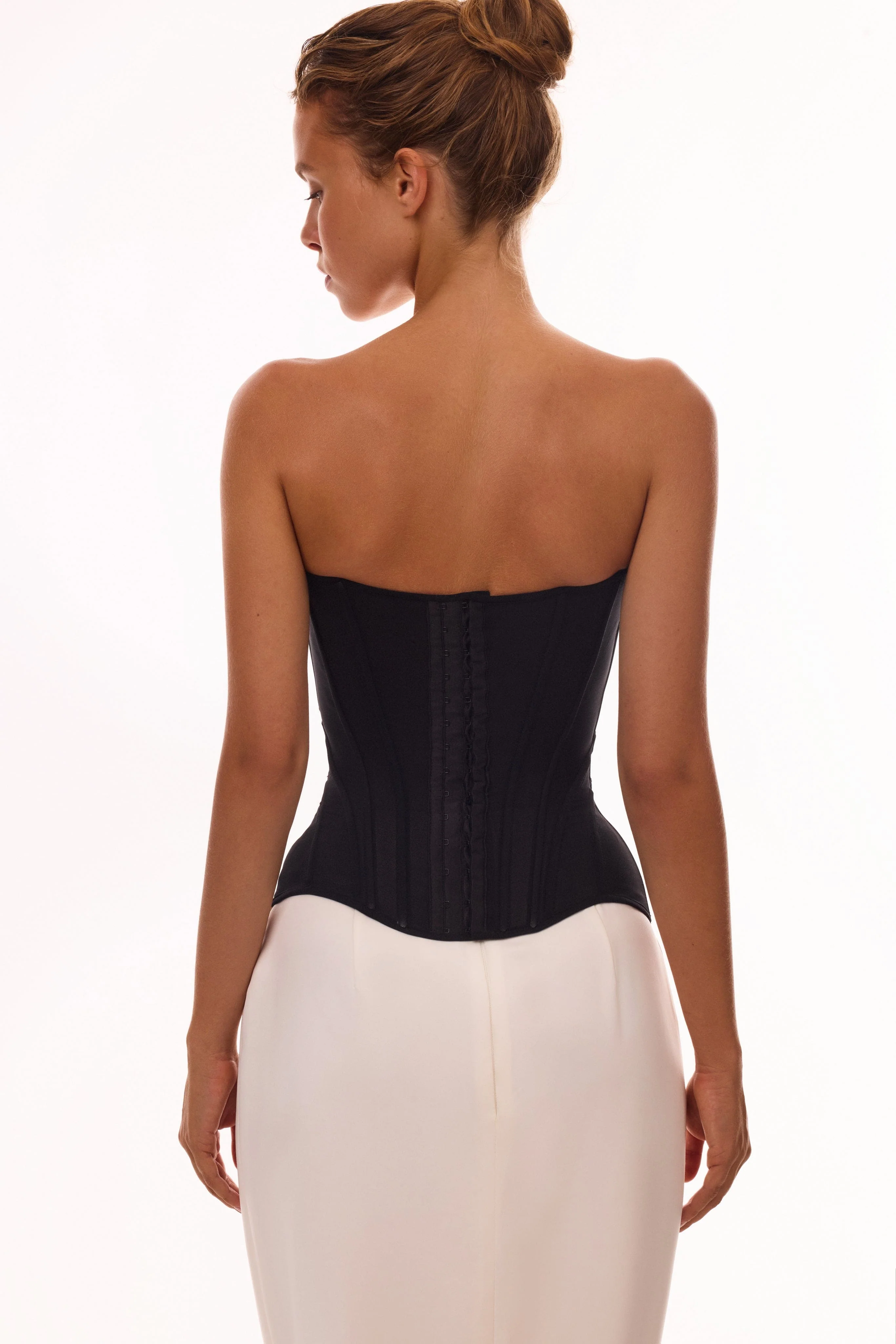 Refined fitted white maxi skirt with a slit, Midnight Walk - Image 7