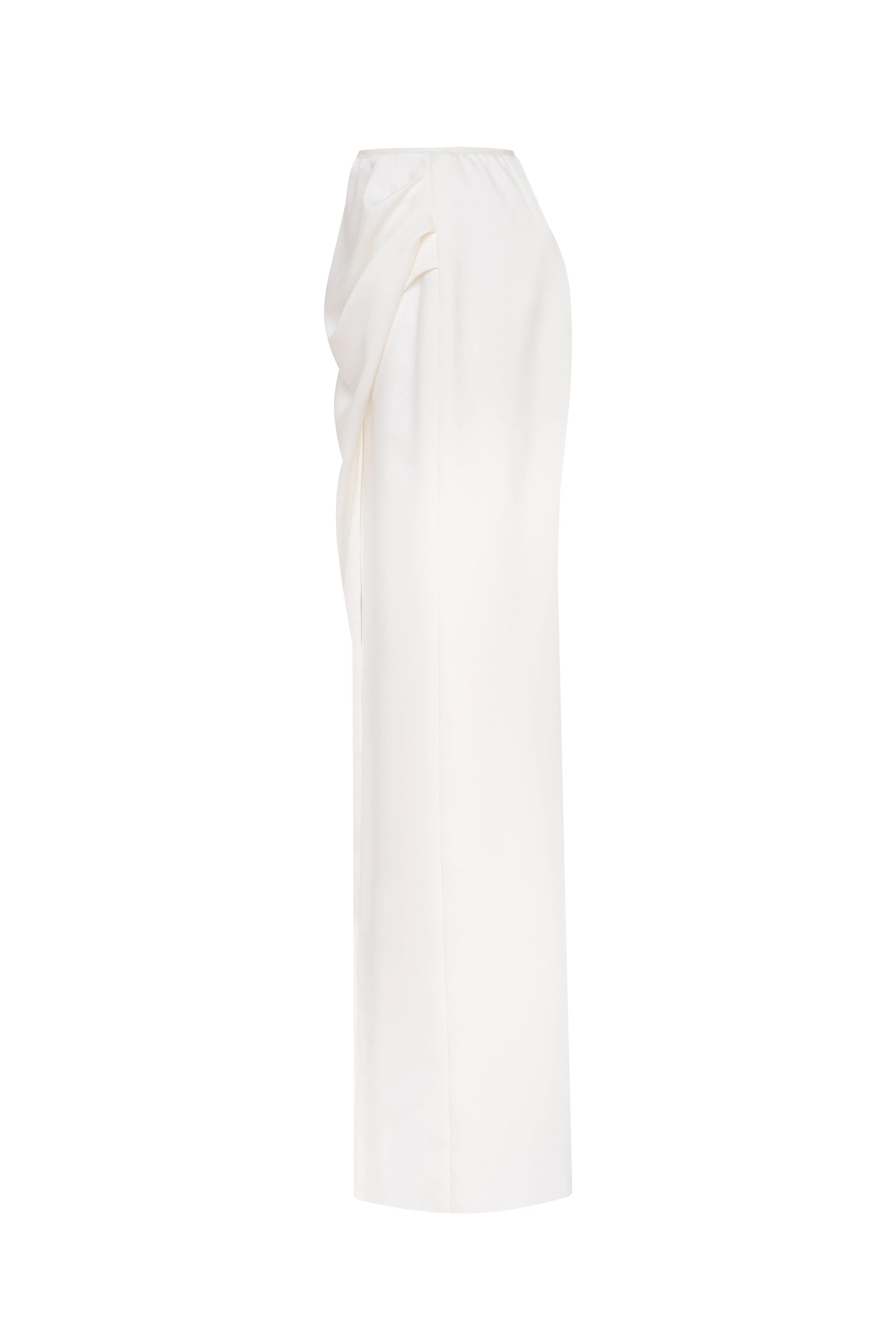 Refined fitted white maxi skirt with a slit, Midnight Walk - Image 8