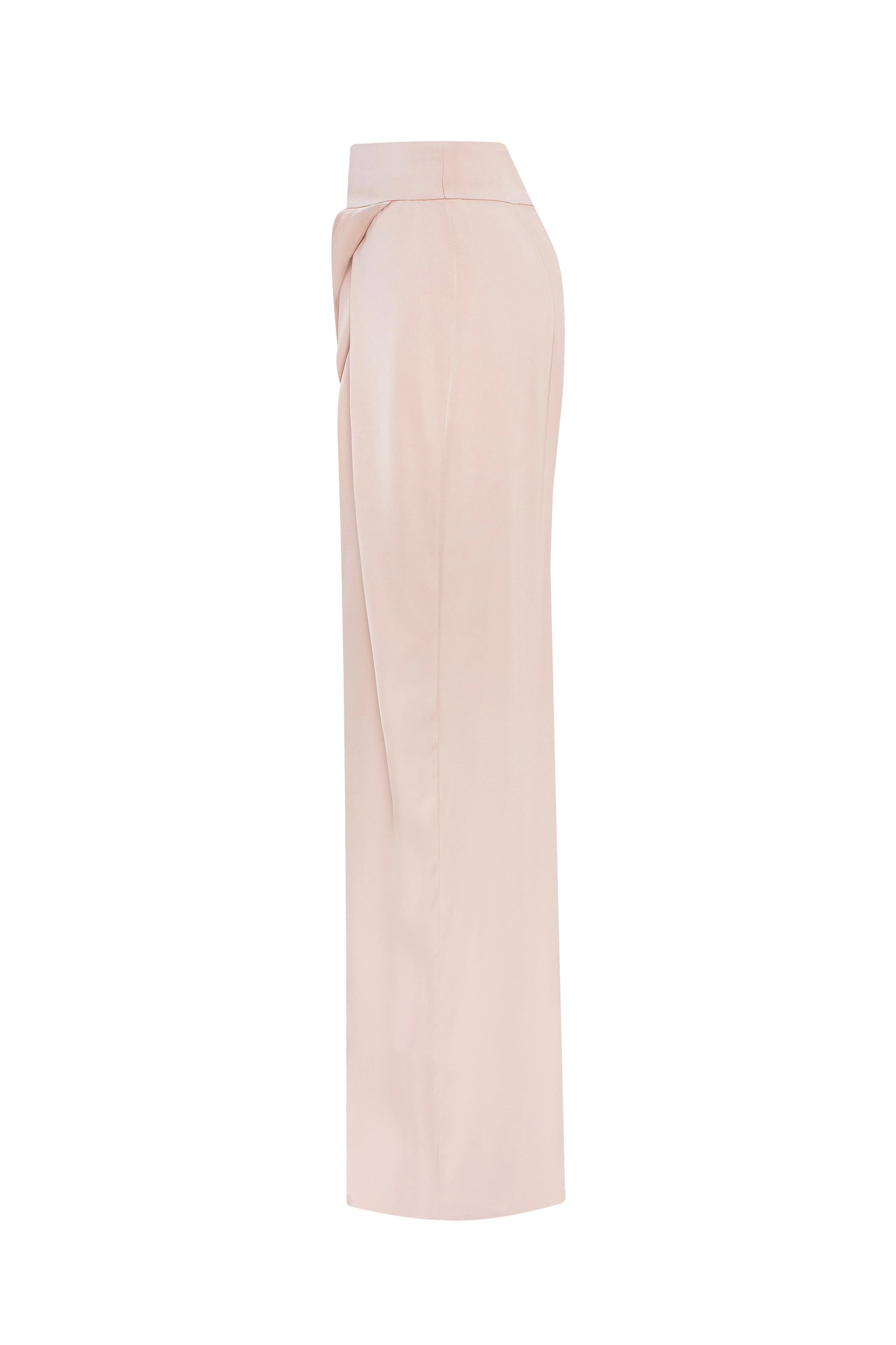 Refined high-waisted maxi satin skirt with a slit, Midnight Walk - Image 5