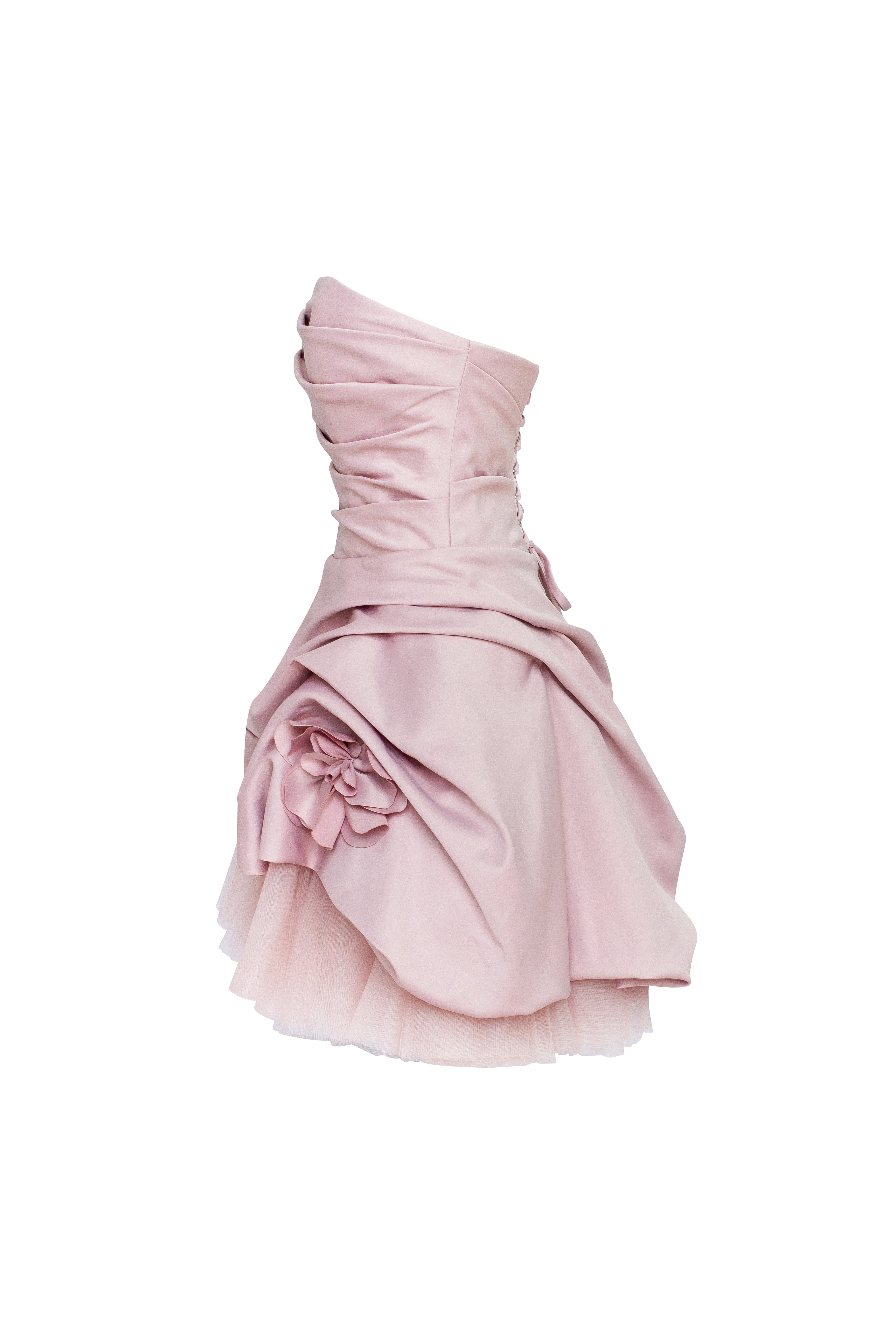 Rosette mini dress in misty rose, Glow-Up - Image 8