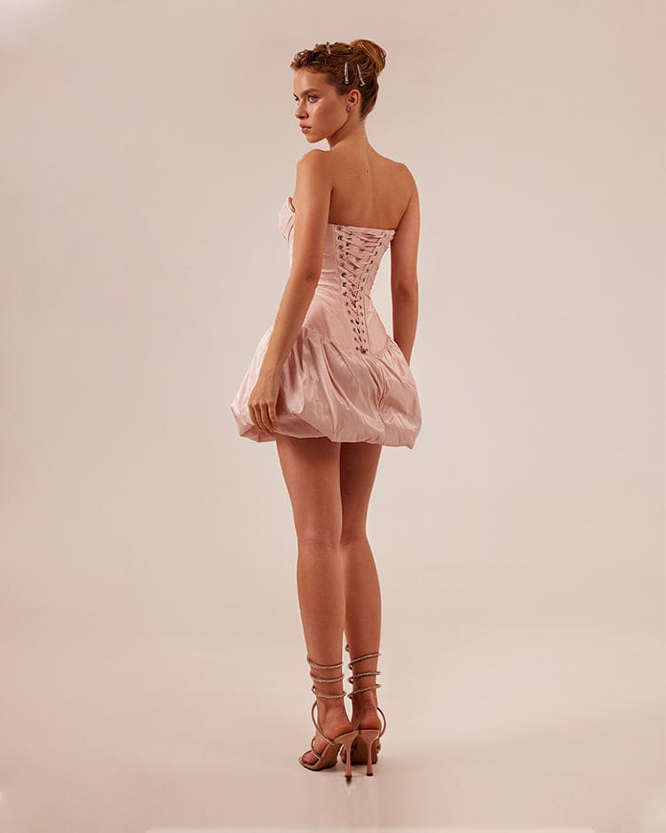 Rosy glow bubble mini dress, Glow-Up - Image 3