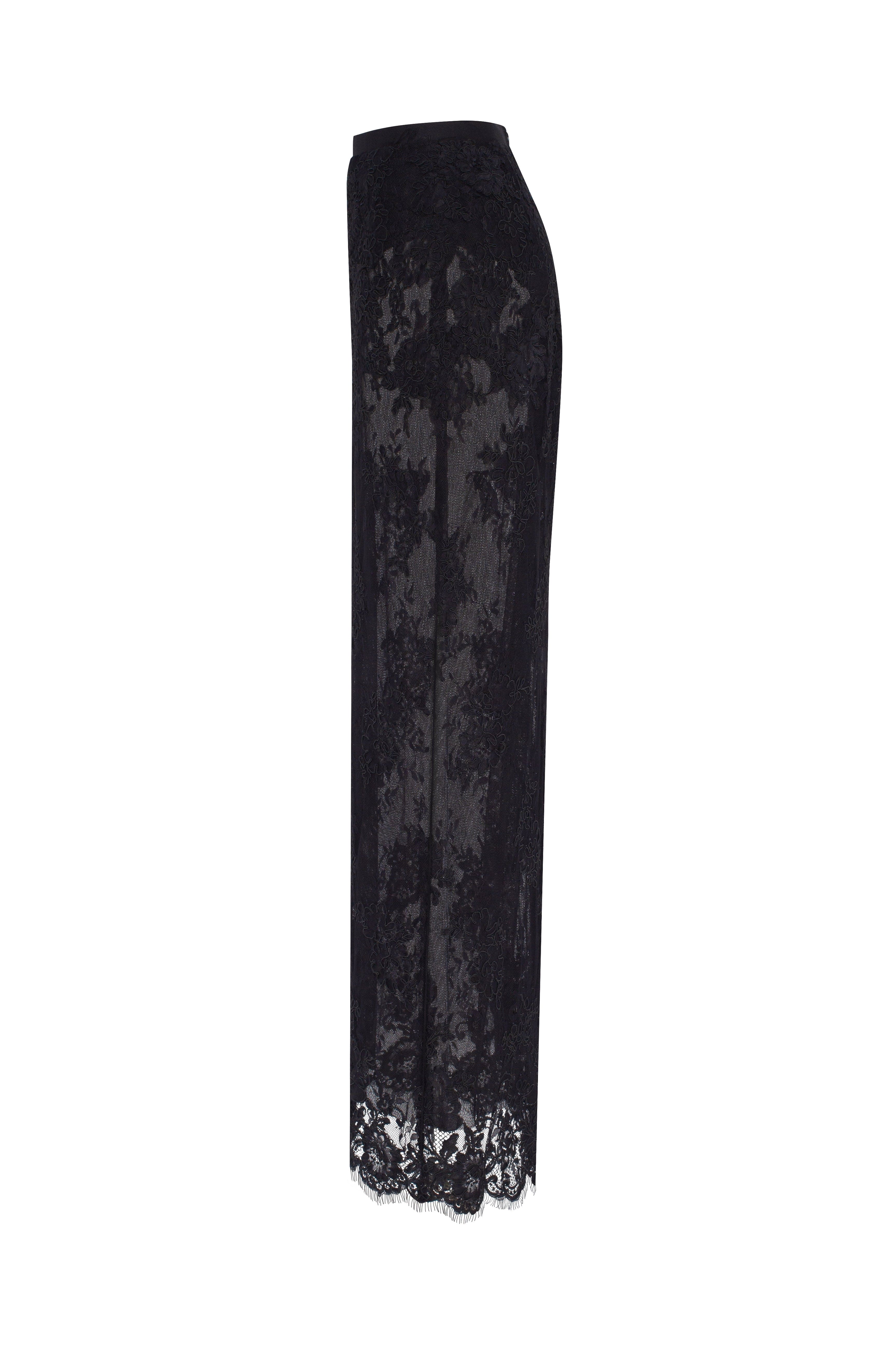 Sensual semi-sheer maxi skirt crafted from black floral lace, Parisienne - Image 7