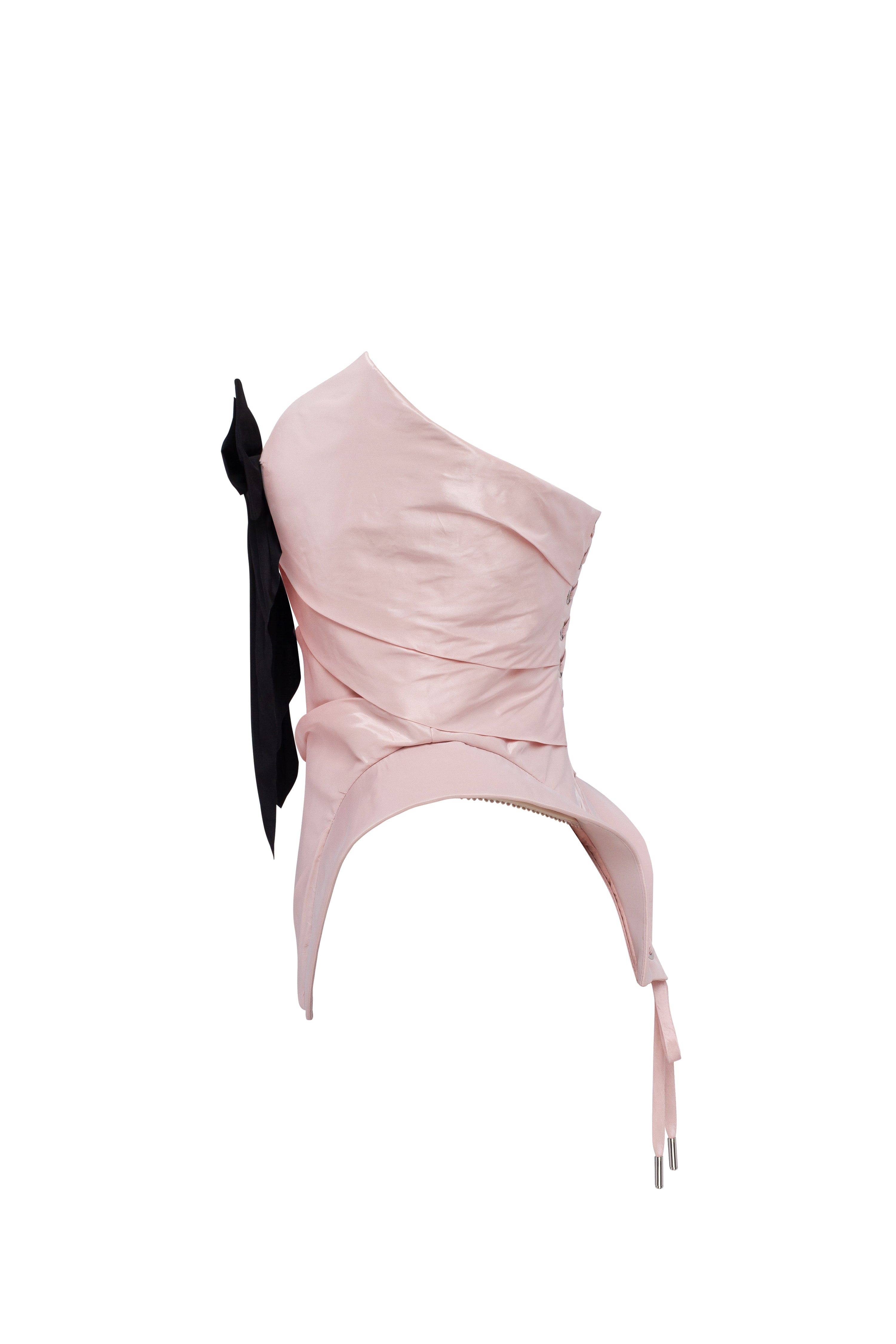 Sleeveless pink corset with detachable bow, Parisienne - Image 4