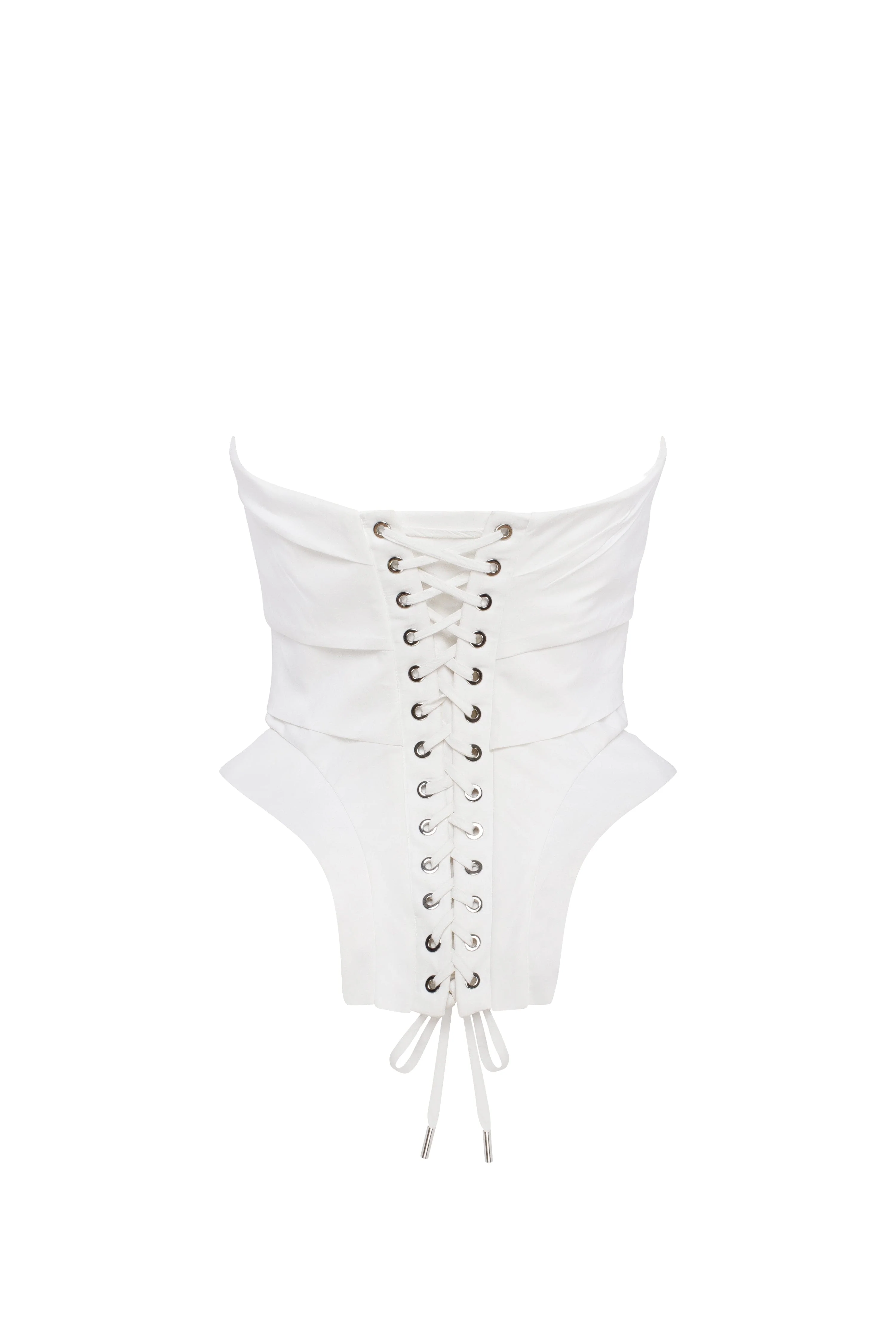 Sleeveless white corset with detachable bow, Parisienne - Image 4