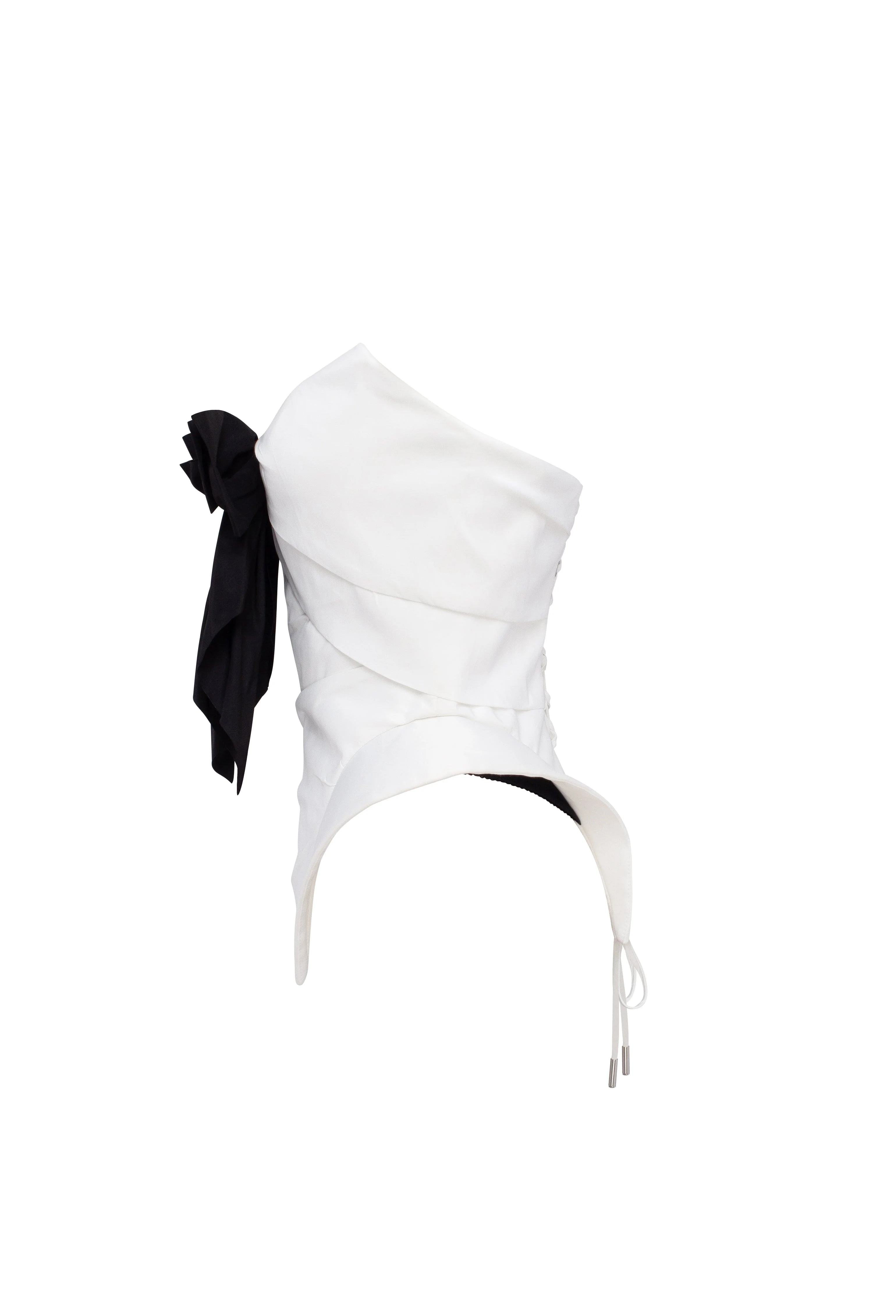 Sleeveless white corset with detachable bow, Parisienne - Image 8