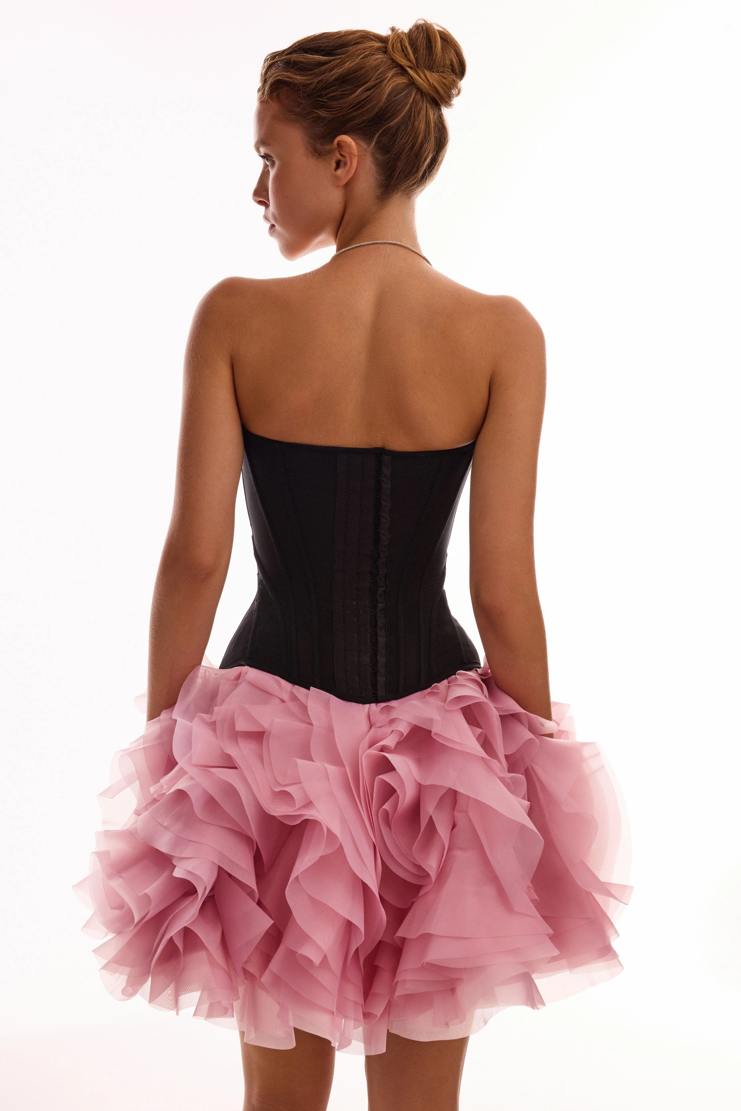 Smart heart-shaped low-waist black fitted corset, Midnight Walk - Image 3