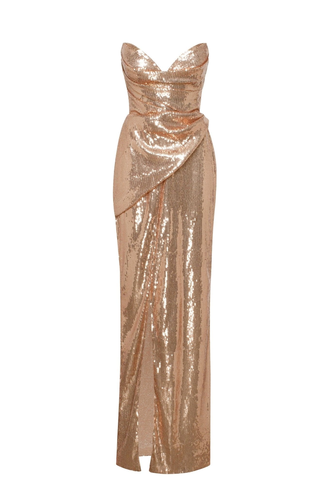 Spectacular gold sequined stretch-lace dress - Image 2