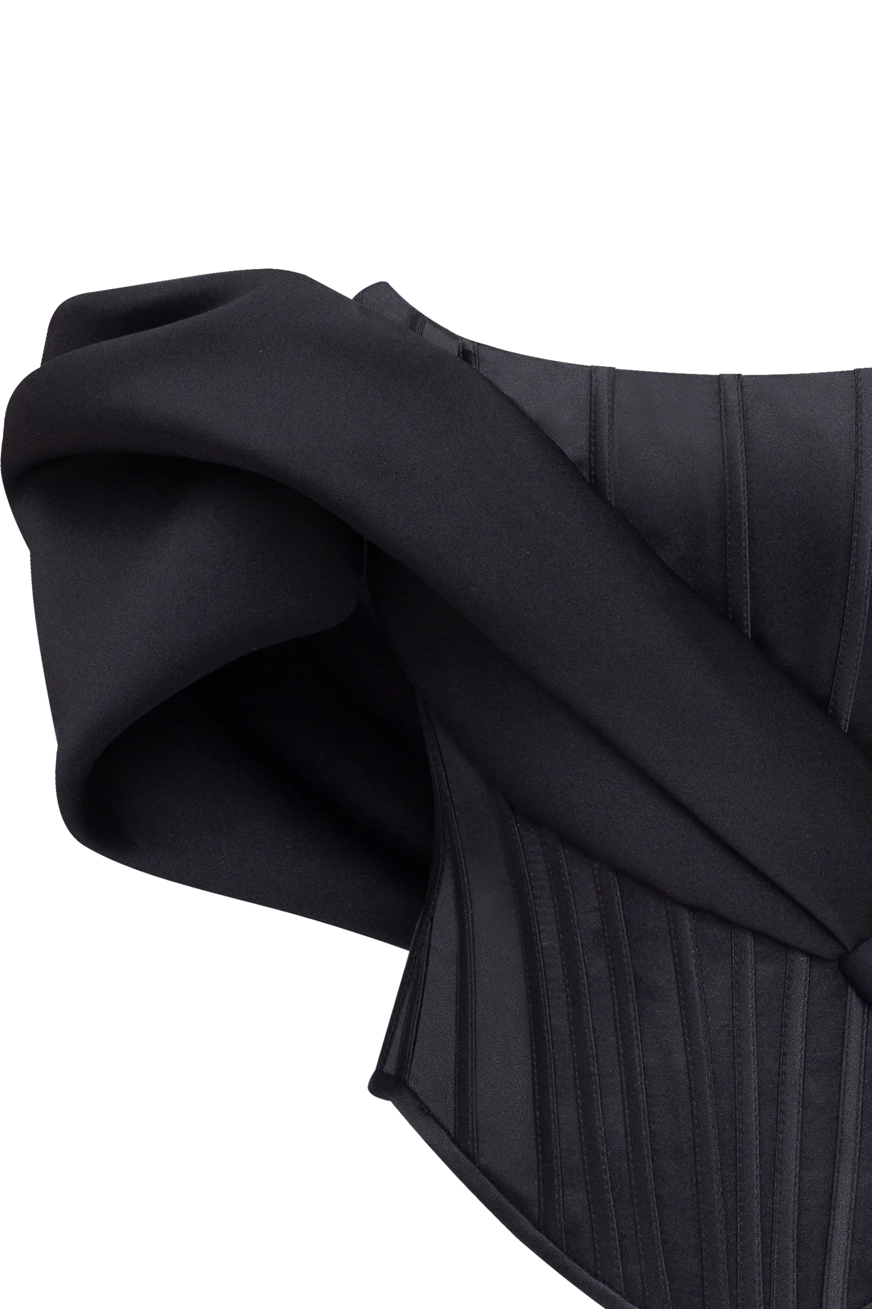 Spectacular structured boned corset in black, Midnight Walk - Image 6