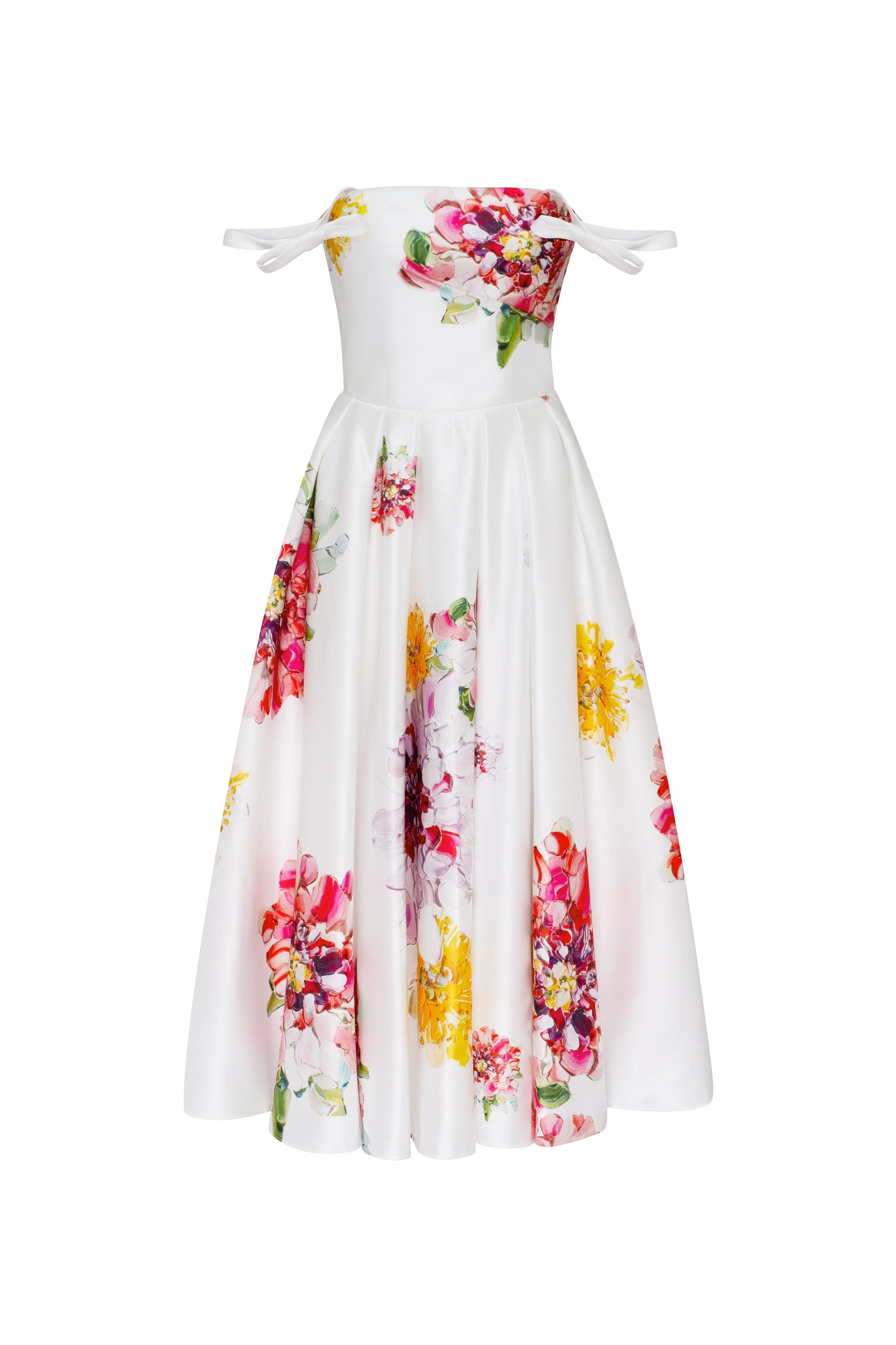 Tea-length ivory floral dress, Glow-Up - Image 2