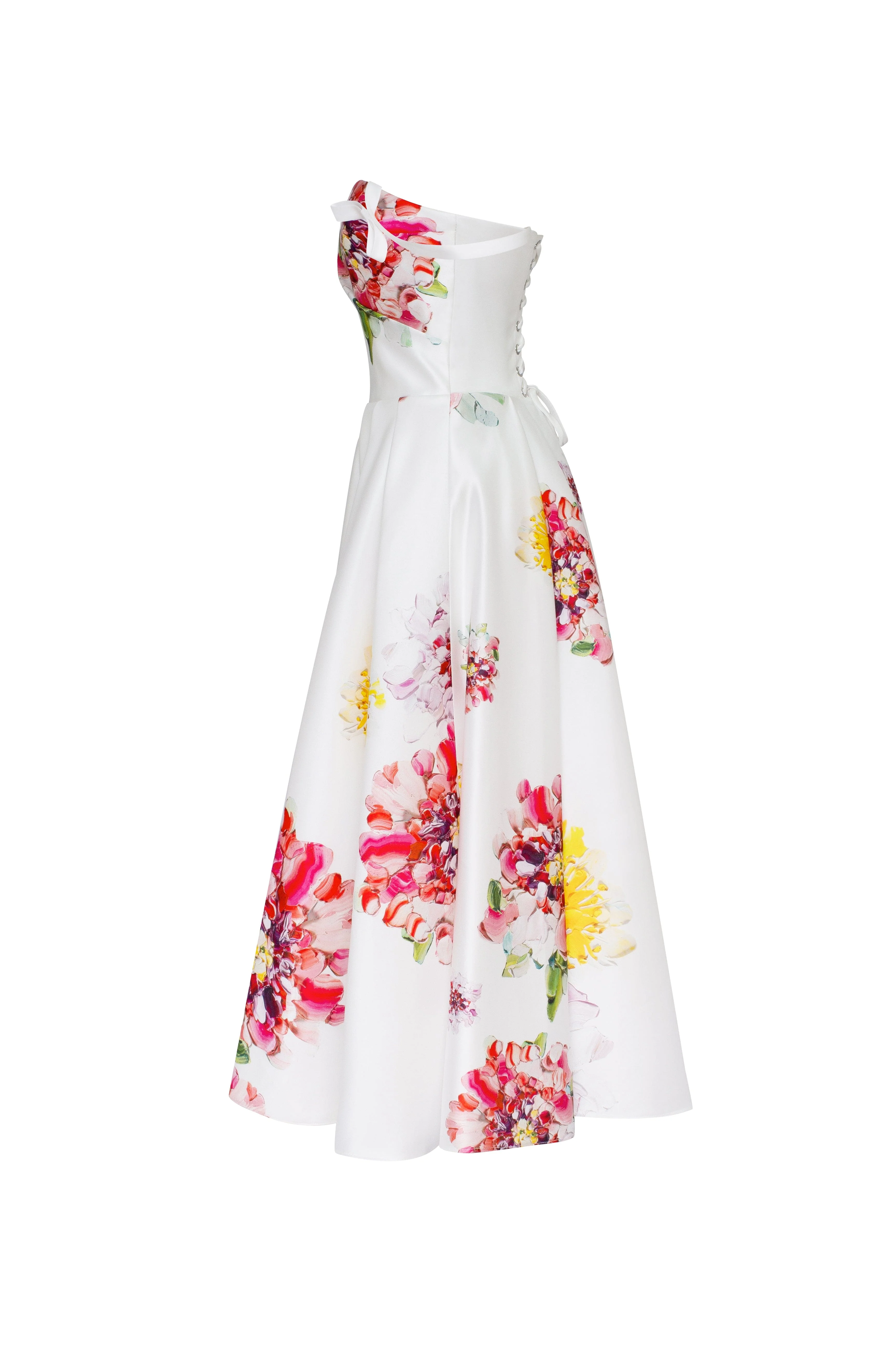 Tea-length ivory floral dress, Glow-Up - Image 8