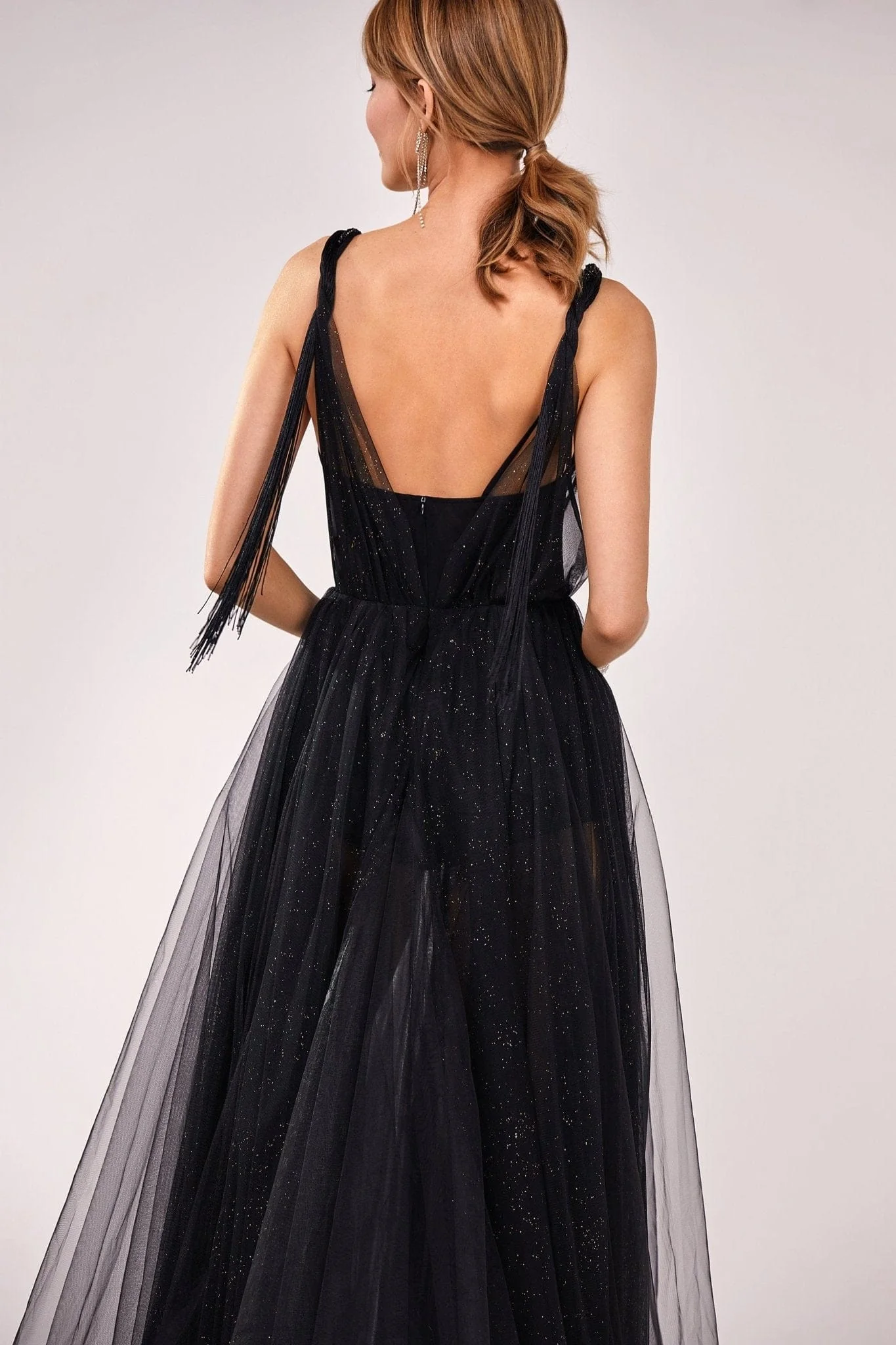 V-Neck Transparent Maxi Dress - Image 3