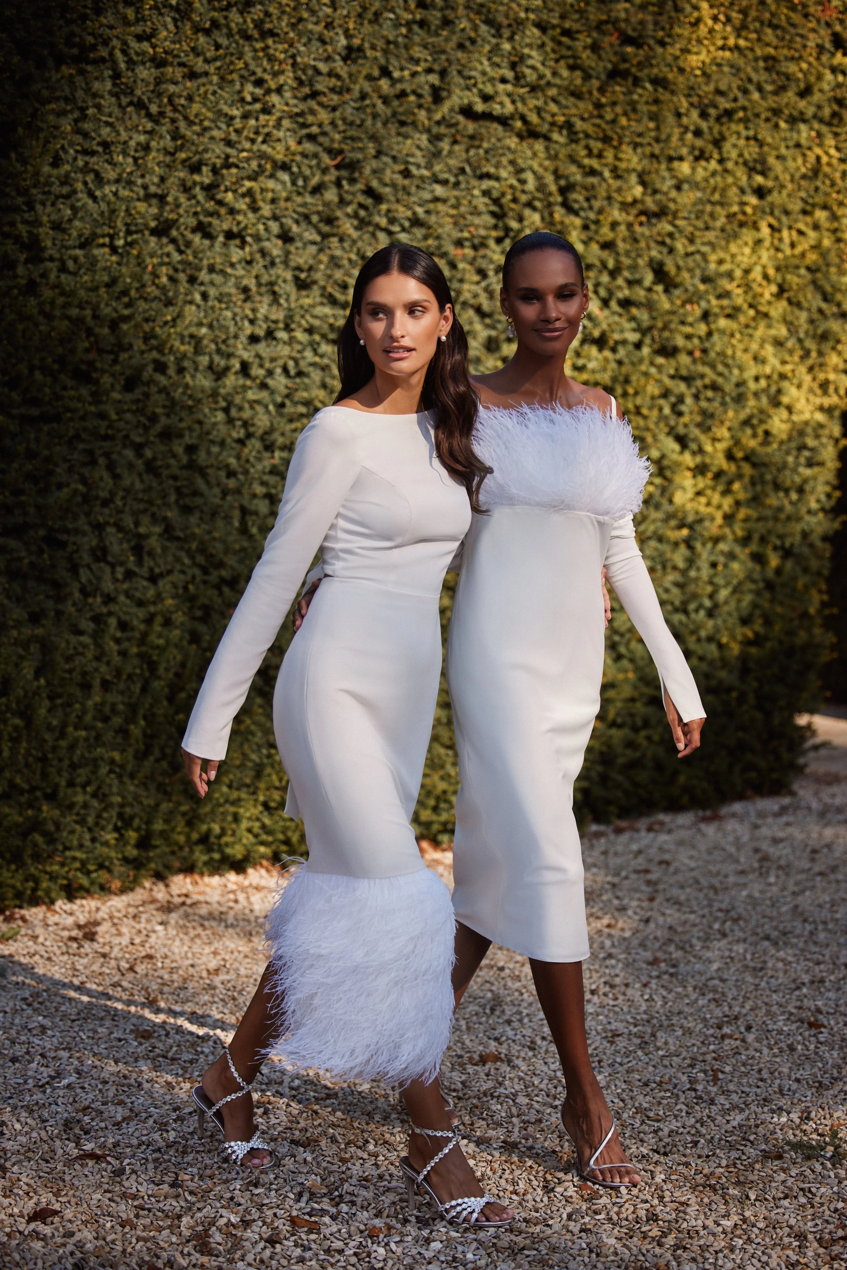 Voguish feather embellished midi dress - Image 8