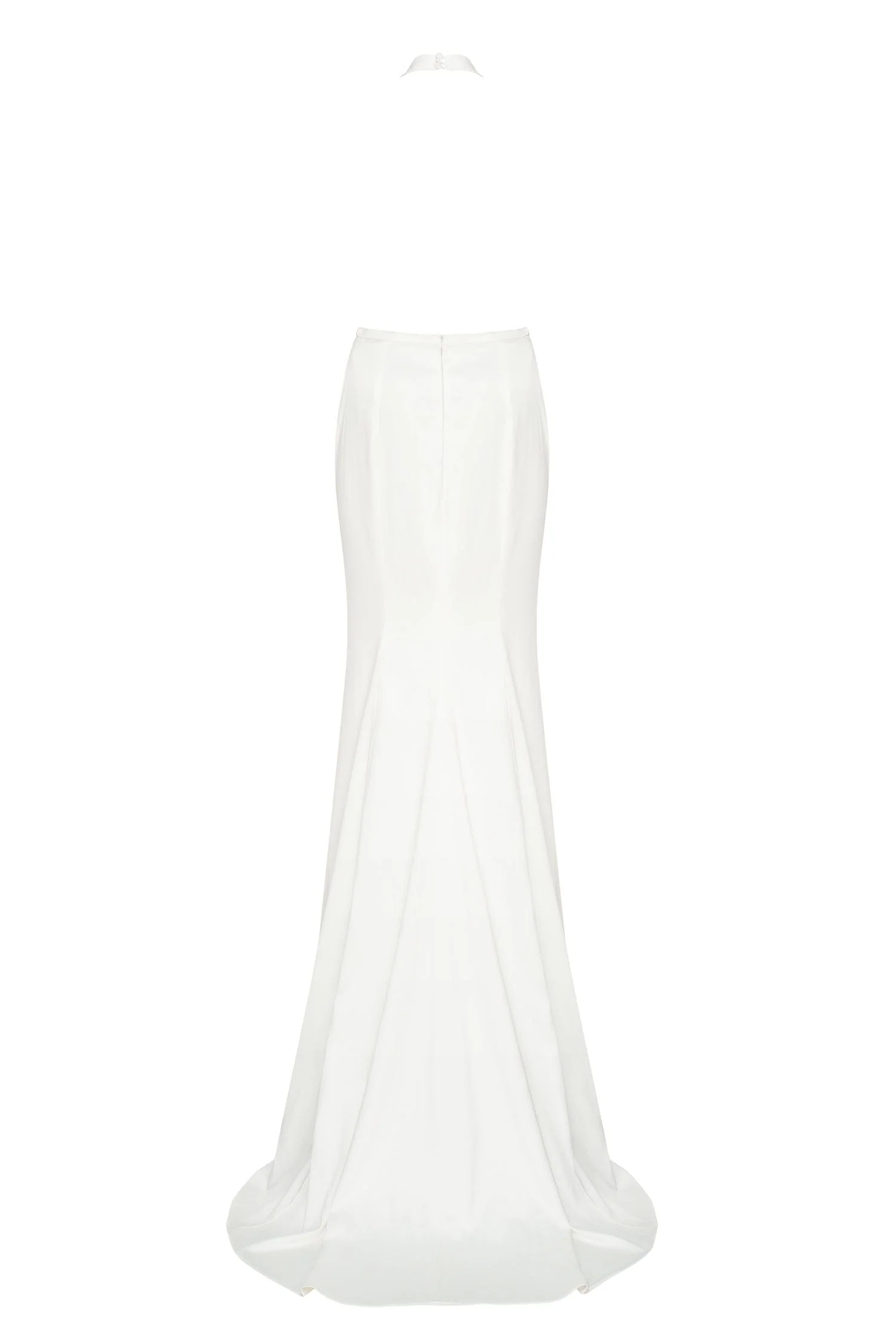 White Mock neck sleeveless high slit dress - Image 4