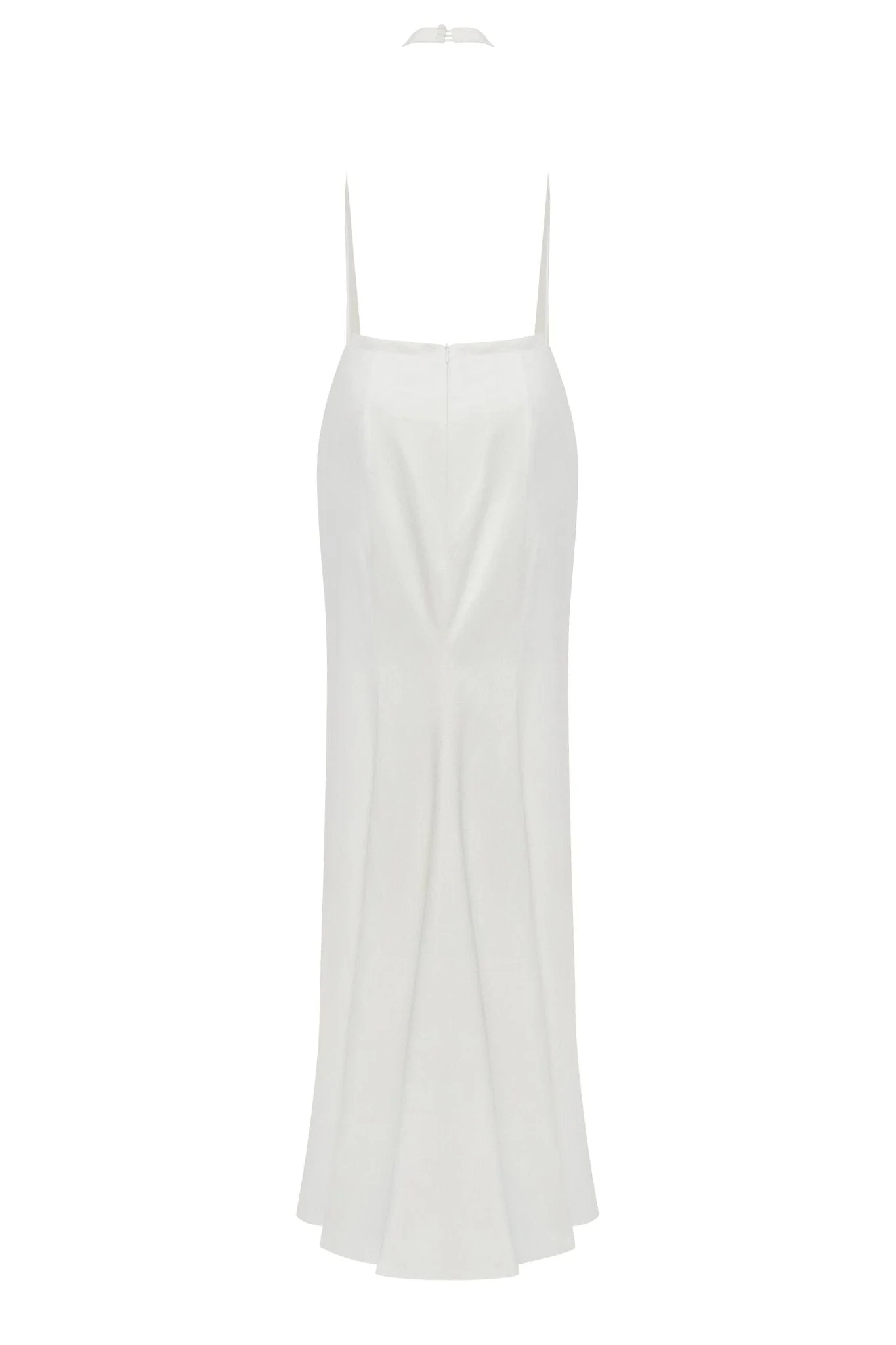 White Mock neck sleeveless low slit dress - Image 4
